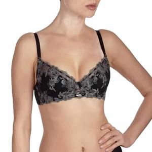 NEW AJOUR sensual floral lace bra in black